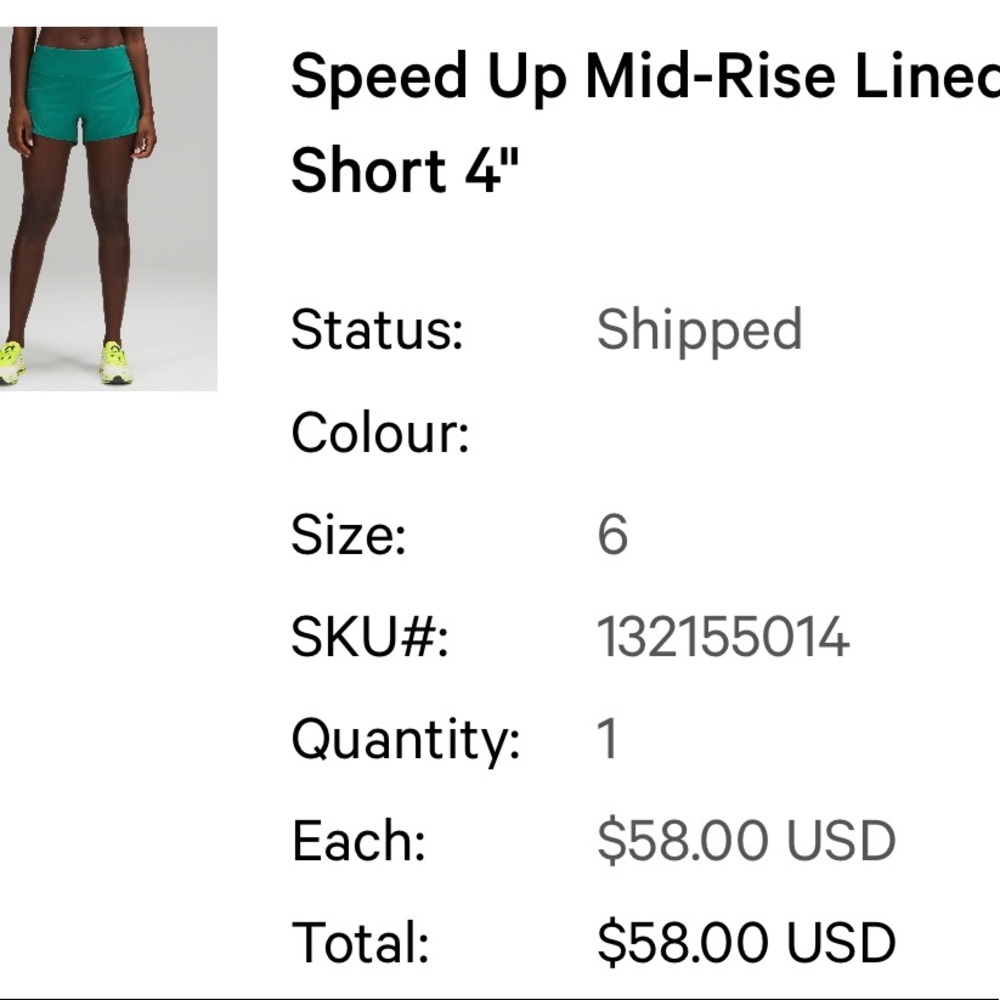 Lululemon Speed Up Short 4”